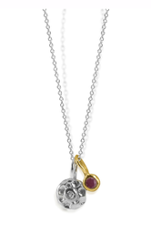 [N4893 Create & Combine] N4893, Necklace Silver 925,  Diamond,  Ruby