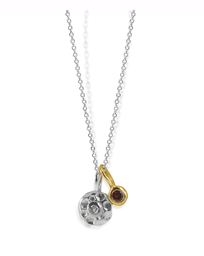 [N4887 Create & Combine] N4887, Necklace Silver 925, Diamond, Garnet, IPGold
