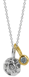 [N4898 Create & Combine] N4898, Necklace Silver 925,  Diamond,  Sky Blue Topaz