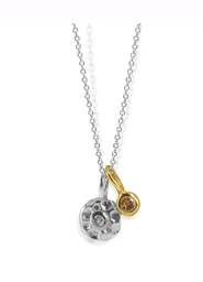 [N4897 Create & Combine] N4897, Necklace Silver 925, Diamond , Citrine