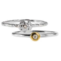 [U3757 Create & Combine] U3757, Ring Silver 925,  Diamond,  IPGold