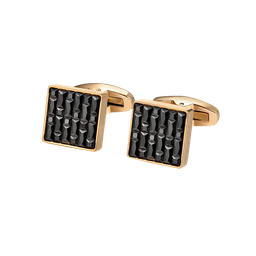 [A1281 Men's Collection EXTRA] A1281, Stainless steel cufflinks with black Swarovski Crystals.