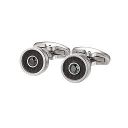 [A1282 Men's Collection EXTRA] A1282, Stainless steel cufflinks with black Swarovski Crystals and Carbon Fiber.