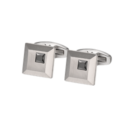 [A1284 Men's Collection EXTRA] A1284, Stainless steel cufflinks with black Swarovski Crystals.