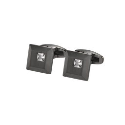 [A1285 Men's Collection EXTRA] A1285, Stainless steel cufflinks with White Swarovski