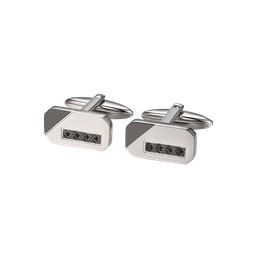 [A1286 Men's Collection EXTRA] A1286, Stainless steel cufflinks with black Swarovski Crystals