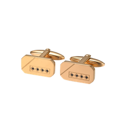 [A1287 Men's Collection EXTRA] A1287, Stainless steel cufflinks with black Swarovski Crystals.
