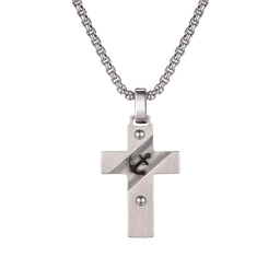 [N6214 Men's Collection EXTRA] N6214, Stainless steel necklace with black kevlar. 210mm