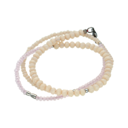 [B2503 Shining Crystals] B2503, Bracelet S,  Steel 316L,   with pearl Crystal