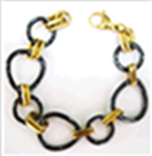 [B1949 Stainless Steel] B1949, Bracelet S. Steel IPGold black ceramic