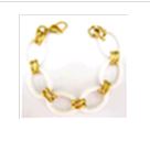 [B1944 Stainless Steel] B1944, Bracelet S. Steel IPGold white ceramic
