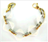 [B1942 Stainless Steel] B1942, Bracelet S. Steel IPGold white ceramic