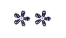[V4226 Markasite] Earrings Silver925 marcasite