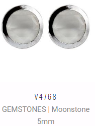 [V4768 Studs Gemstone L] V4768, Earrings Silver 925,  Moonstone