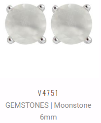 [V4751 Studs Gemstone XL] V4751, Earrings Silver 925,  Moonstone