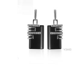 [V3443 Ilunion] V3443, Earrings Silver. 925,  Onyx