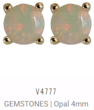 [V4777 Studs Gemstone M] V4777, Earrings Silver 925, Ethiopian Opal