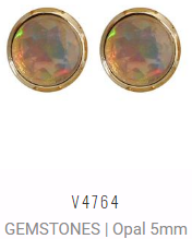 [V4764 Studs Gemstone L] V4764, Earrings Silver 925,  Ethiopian Opal
