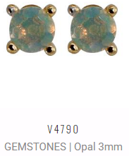 [V4790 Studs Gemstone XS] V4790, Earrings Silver 925, Ethiopian Opal