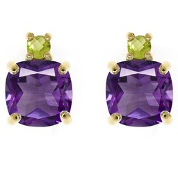 [V5246 Gemstone ] V5246, Earrings Silver 925,  Peridot,  Amethyst