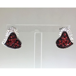 [V3293 Shining Crystals] V3293, Earrings Silver. 925,  Siam & Light Siam Crystal