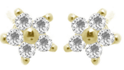 [V5189 Studs Gemstone Daisy] V5189, Earrings Silver 925,  White Topaz