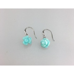 [V4400 Stainless Steel] V4400, Earrings S. Steel 316L,  Amazonite flower
