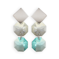 [V4616 Stainless Steel] V4616, Earrings S. Steel 316L,  Crystal