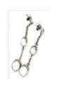[V3081 Stainless Steel,] V3081, Earrings S. Steel 316L,  White Onyx