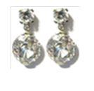 [V3889 Stainless Steel] V3889, Earrings S. Steel 316L White Zircone