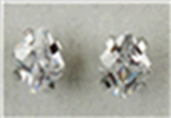 [V3568 Stainless Steel] V3568, Earrings S. Steel 316L,  White Zircone 7mm*7mm