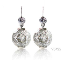 [V3425 Stainless Steel] V3425, Earrings S. Steel 316L,  White Zircone,  S. Steel Collection