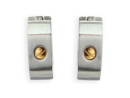[V2152 Stainless Steel] V2152, Earring S. Steel 316L Gold Plated & Zircone,  S. Steel Collection