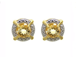 [V4842 Gemstone] V4842, Earrings Sterling Silver 925,  Citrine
