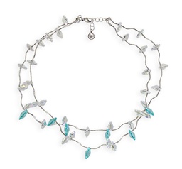 [N4294 Shining Crystals] N4294, Necklace Silver925, Crystal aurora boreale&antique green blue AB color