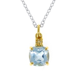 [N5213 Gemstone] N5213, Necklace Silver 925, Citrine, Sky Blue Topaz, IPGold