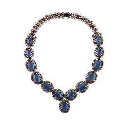 [N4575 Limited Edition] N4575, Necklace Silver 925,  IPBlack,  Blue Kyanite,  Tourmaline