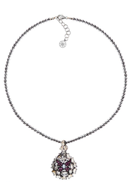 [N4615 Limited Edition] N4615, Necklace Silver 925,  IPBlack,  Topaz peach color,  Ruby,  blue Tourmaline