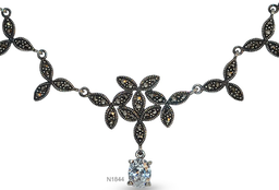 [N1844 Marcasite] N1844, Necklace Silver. 925,  Zircone