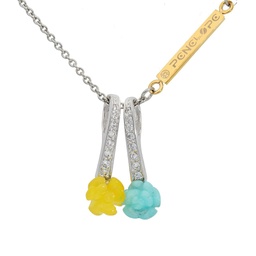 [N4447 Stainless Steel] N4447, Necklace S. Steel 316L,  Amazonite flower