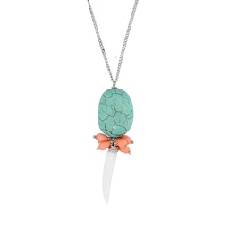 [N4787 Stainless Steel,] N4787, Necklace S. Steel 316L,  Coral