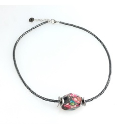 [N3380 Stainless Steel,,] N3380, Necklace S. Steel 316L Imperial Taper Rainbow,  Jet,  IPGold