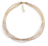 [N4549 Stainless Steel,] N4549, Necklace S. Steel 316L,  IPGold,  Crystal beige color
