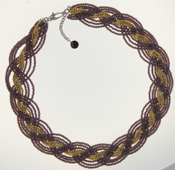 [N4308 Fantasy,] N4308, Necklace S. Steel316L,  IPGold,  Crystal purple color