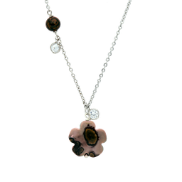 [N4684 Fantasy,] N4684, Necklace S. Steel 316L,  jasper flower