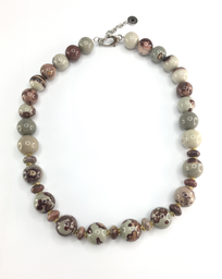 [N4655 Fantasy,] N4655, Necklace S. Steel 316L,  Jasper natural stone