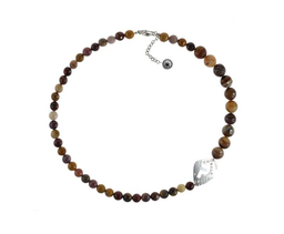 [N4366 Fantasy,] N4366, Necklace S. Steel 316L,  rainbow jasper stone