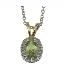 [N4926 Gemstone,] N4926, Necklace Sterling Silver 925,  Peridot