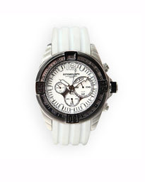 [PE175W Watches] PE175W, Watches S. Steel Quartz, black case, white rubber strap 