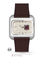 [PE197RS Watches] PE197RS, Watches S. Steel Quartz, red leather strap